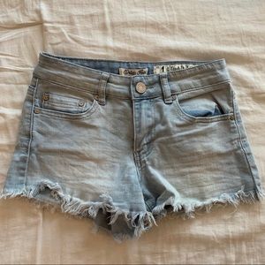 Light washed jean shorts